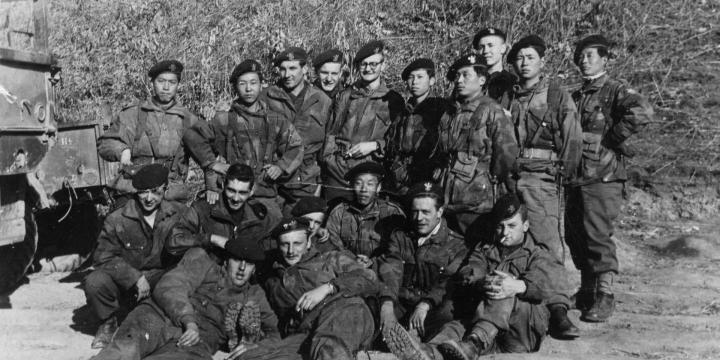 1952 photo of a group of soldiers from the Belgian Korea Battalion (all rights reserved)