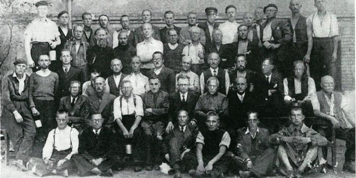 Groupe de Belges libérés du camp du Vernet en juillet 1940.