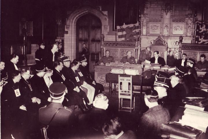 De voormalige kampbewakers van het Auffanglager Breendonk werden in het voorjaar van 1946 door de krijgsraad van Mechelen veroordeeld. © Fort Breendonk / War Heritage Institute De voormalige kampbewakers van het Auffanglager Breendonk werden in het voorjaar van 1946 door de krijgsraad van Mechelen veroordeeld. © Fort Breendonk / War Heritage Institute