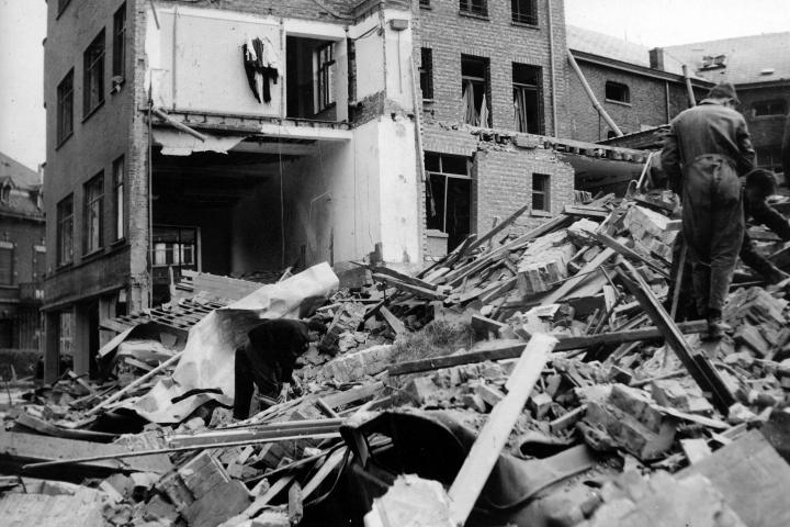 Un bombardement en avril 1944 fait un ravage à Hasselt, photo n°26962 © CegeSoma/Archives de l'Etat