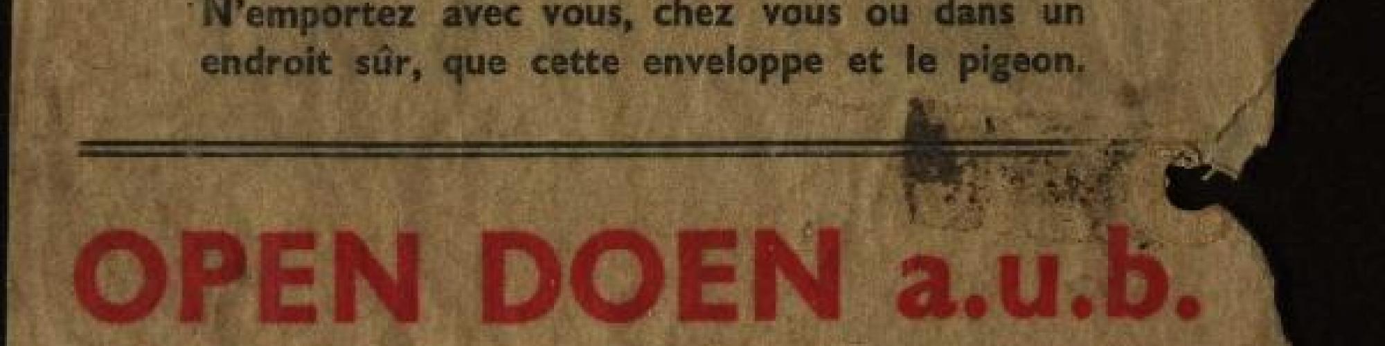 Tract allié parachuté au-dessus de la Belgique en 1944 (Collection de tracts et documents officiels [AC 9/6]: n°285739), © CegeSoma/Archives de l'Etat.